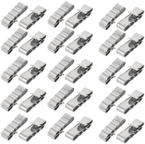 FESTFENDS 30 Pezzi Morsetti in Acciaio Inox per Cablaggio Solare, Clip per Cavi Fotovoltaici 4 Mm², Fissaggio Sicuro per Telai Pannelli Solari e Rimorchi, Installazione Rapida