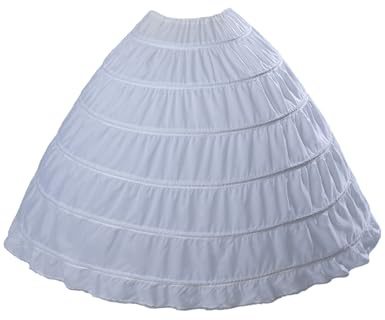 MISSYDRESS Full A-line 6 Hoop Floor-length Bridal Dress Gown Slip Petticoat,White,Free Size