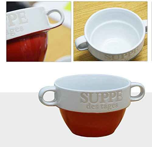 Suppentasse Suppen Tasse Suppenschüssel Schüssel Suppenterrine Suppe Landhaus (Rot)