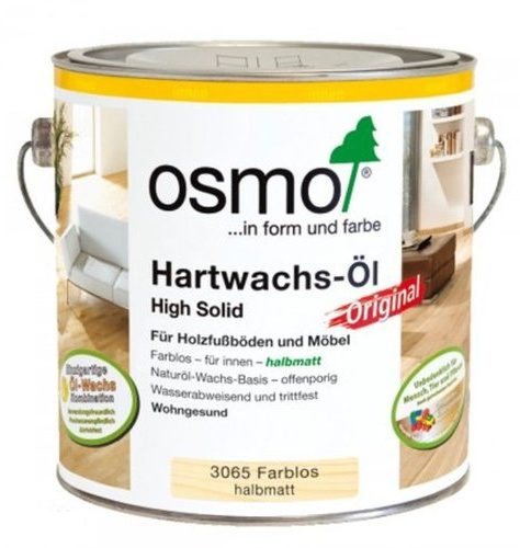 Osmo Hartwachs-Öl Original 3065 Farblos Halbmatt 2,5 Liter