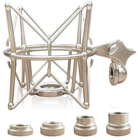 Boseen Microphone Shock Mount Mic Holder - Anti Vibration Spider Shockmount Compatible with Many Condenser Mics Like AT2020 MXL 770 MXL 990 Samson C01 Rode Procaster NT1-A Neumann U87 etc.