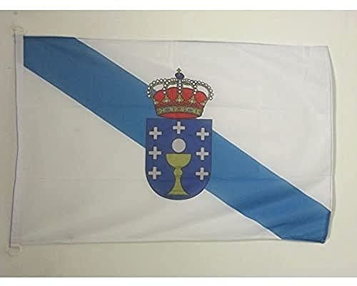 AZ FLAG Bandera Nautica de Galicia 45x30 cm - Pabellón de Conveniencia Gallega 30 x 45 Cm, Bandera de Barco con anillas