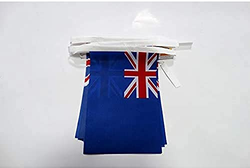 AZ FLAG Festone Insegna Blu britannica 6 m 20 bandiere Poliestere Leggero | Uso interno ed esterno ghirlanda di bandiere inglese bandiere cucite su nastro rinforzato