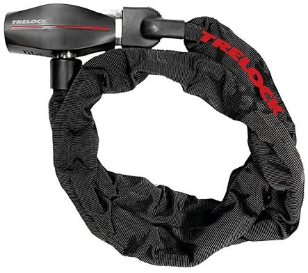 TRELOCK BC 480 Kettenschloss – Länge 110 cm – Kettenglieder 8 mm – Sicherheitsstufe 13 – Fahrradschloss mit 2 Schlüsseln, Schwarz