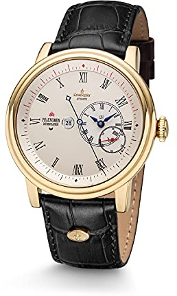 Kronsegler Phaenomen Automatikuhr Regulateur - Gold römisch | Herren Einzeigeruhr + Klassische Zeitanzeige | Saphirglas