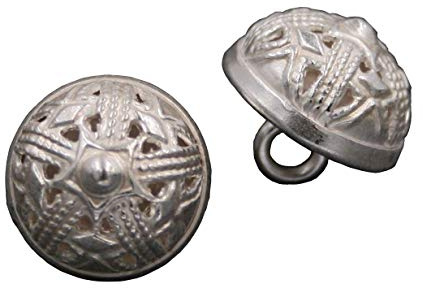 liebenswerte silber weiss hell Knöpfe Metall gewölbt Dirndl Braut Kleid Kostüm Knopf 12mm (5 Stück)