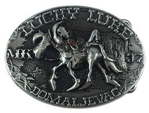 LKMY Bältesspänne för män, lycklig luke hästryttare cowboy bältesspänne, västerländsk cowboy bältesspänne för män kvinnor