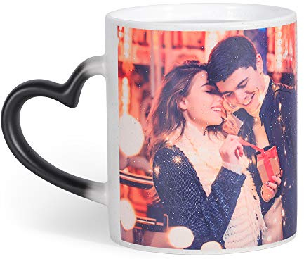 jewel Tasse à Café Personnalisée Changeantes Couleur avec Photo Mug en céramique avec Texte Cadeau pour Couples - Saint-Valentin, Anniversaire, Mariage