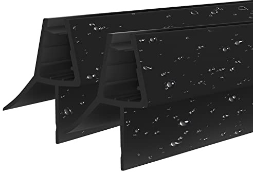 Duschdichtung 2x100cm Schwarz Wasserabweiser Ersatzdichtung Dichtkeder Für 4-6mm Glasdicke Mit Abreißbare Dichtungslippe