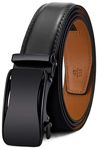 KEMISANT Gürtel Herren, Ledergürtel Ratsche 35mm,Größe Angepasst | Herrengürtel Automatikschließe für Business Anzug