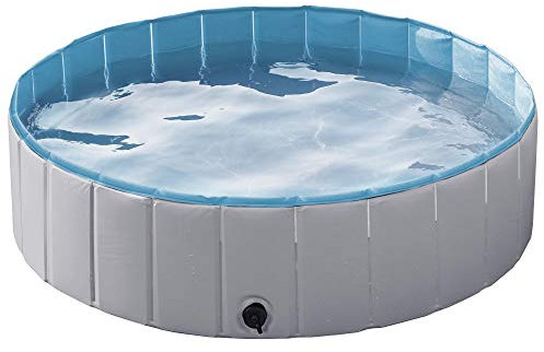 Abician Piscine pour Chien Pliable M/L/XL/XXL Piscine Baignoire Bassin de Baignade Portable Bain Extérieur Intérieur Antidérapant 120 x 30 cm/Gris