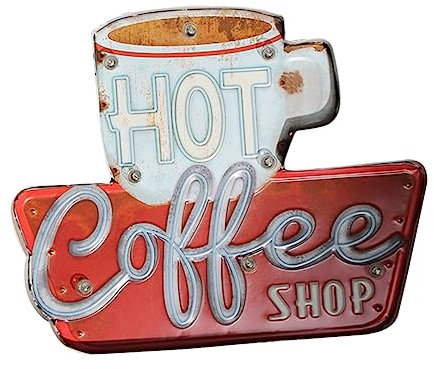 OSALADI Kreatives Kaffee Led Lichtschild Retro Wanddeko Für Café Bar Restaurant Ohne Batterie Installieren Nostalgisches Design Verarbeitung