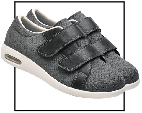 Scarpe per Anziani Donna Scarpe da Ginnastica Leggere e Regolabili Scarpe Donna a Strappo Sneakers Casual Sportive Ginnastica Tennis Fitness Camminata(Gray,38 EU)