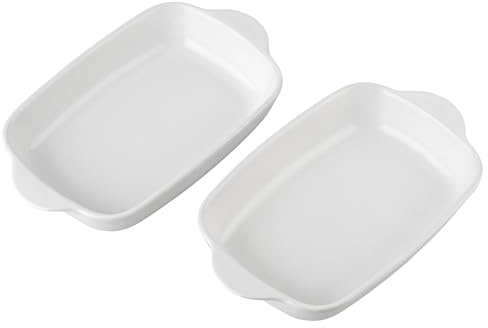 2 moldes pequeños de cerámica, ideales para 2 personas, para lasaña, tiramisú, etc. Juego de 2