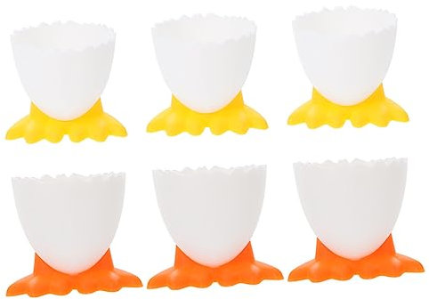 Cabilock 6St Eierbecherhalter kindergeschirrsets kinderbesteck Kindernudeln Eierbecher mit Fuß Eierregal für die Küche Tasse für gekochtes Ei Karikatur Container Tragrahmen Eierschale