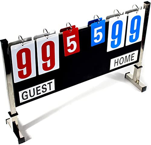 Tragbarer Anzeigetafel-Flipper, 60 x 40 cm, Multi-Sport-Score-Flip-Anzeigetafel, Punktezähler für Spiele, Fußball, Basketball, Tennis, Badminton, Wettbewerb