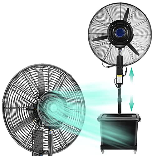 WANGXLGD Misting Fan Outdoor Pedestal Fan with Mist, 90° Oscillation, 3 Power Settings, 12 Gallon Large Capacity Tank, Height Adjustable, Industrial Standing Mister (81cm/31.9in)
