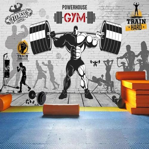 Kitquiver 3D Fitness Wall Painting 3D Grau Ziegel Muster Tapete Wandbild Wohnzimmer Hintergrund Selbst Klebe Wandverkleidung Markt Wallpap 350x245cm