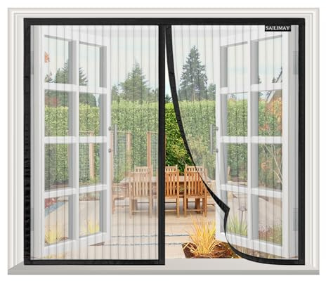 Zanzariera Magnetica per Finestra 100x100 cm, Varie Taglie Zanzariera Tenda Magnetica, Maglia Fine, Facile Da Installare per Tutti Terrazza Porte e Finestre, Nero