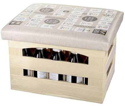 CULT at home Bierkastensitz Sitzkissen Bierkiste Bierkistensitz Sitzkissen für Bierkasten Sitz Camping Hocker - Geschenkideen zum Vatertag Männer Geschenke - 44x34 cm Biergeschenk Sitzauflage