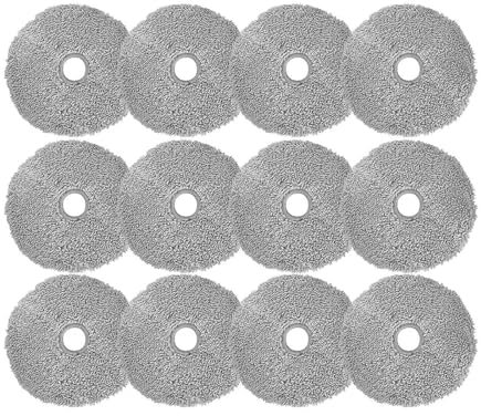 BEUAOCK 12 Piezas de paño de fregona Compatible con aspiradoras Robot W2, Repuesto de trapeador Redondo, Accesorios de Repuesto