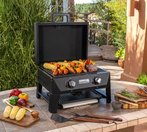 Nexgrill Fortress 2 Burner 4-in-1 BBQ Grill & Pizza Oven + Griddle + Grill Plate + Cover