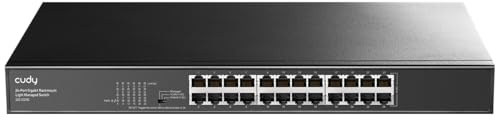 Cudy Commutateur Intelligent Gigabit à 24 Ports, 48 Gbit/s, GS1024E | 24 ports GbE, transfert à débit de ligne, isolation des ports/mode 250 m, boîtier SPCC, 440 × 180 × 44 mm, silencieux