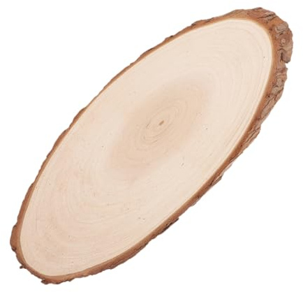 Angoily Natürliche Holzscheiben Oval Zum Basteln Holzplatte Unbearbeitet Für Diy Dekoration Garten Weg Ornament Rustikales Holz Tisch Mittelpunkt