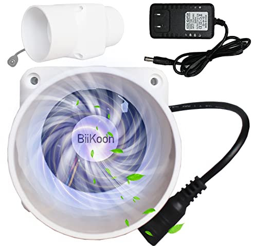 RWSXY Ventilatore da Condotto in Linea 3” 12V DC Ventilatore di Scarico per Ventilazione 14W 58CFM Ventilatore di sfiato per idroponica per HVAC Grow Tent Scantinati, Bagni Cucine