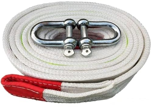 Manille Souple Sangle de remorquage pour ATV, Cordes de remorque de Voiture, véhicule Tout-Terrain, Outil de Voiture, Corde de remorquage avec Double Crochet Solide Sangle de Remorquage(9m(25Ton))