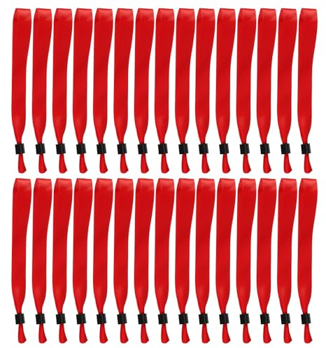 sourcing map 100 Pcs Cloth Event Wristband, Disposable Wrist Bands Event Wristband Bracelets Wrist Strap for Party, Concerts, Activities, Clubs, Festivals Admission, Events, Red