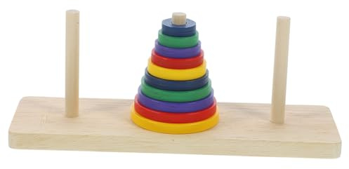 WEKAMOS Gioco Torre di Hanoi in Legno Creativo per Adulti e Ragazzo Ragazza Dai 6 Anni, Puzzle Intelligente per Sviluppo Intellettuale e Decorazioni Scuola, per Relax e Attività DIY