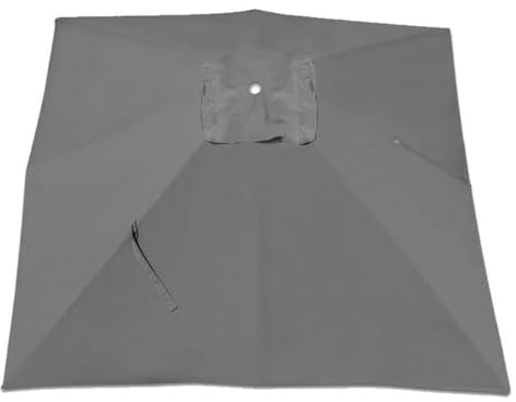Copertura di ricambio per ombrellone quadrato da 3 x 3 m, impermeabile, in tessuto grigio, resistente, per giardino, spiaggia e patio