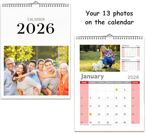 Personalisierter Wandkalender 2026 Mit Eigenen Fotos, Fotokalender 2026 Zum Selbstgestalten, Fotokalender Mit Eigenen Bildern Selbst Gestalten (Weiß, A3)