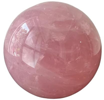 1 bola de cristal de cuarzo rosa de 6-7 cm, esfera pulida, decoración de habitación.