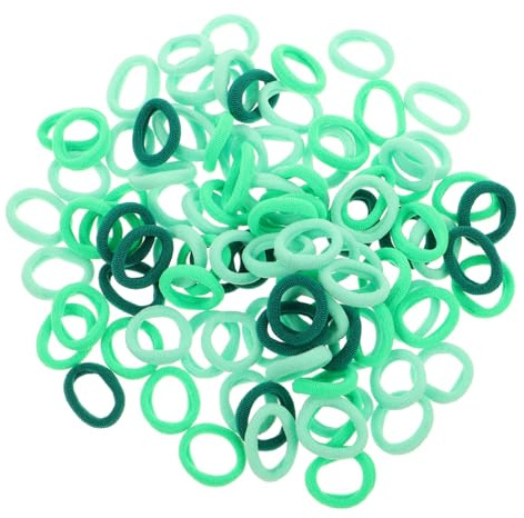 CORHAD 100 Stück Grüne Haargummis für Kleine Mädchen Nahtlose Elastische Schonend ohne Haarschäden Atmungsaktiv und Dehnbar für Ponytails Zöpfe und Alltag Kindgerecht
