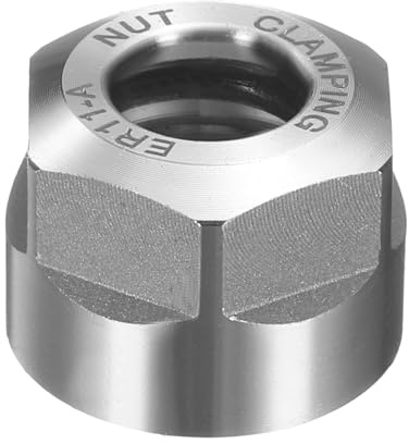 QUARKZMAN ER11-A(M14 Tipo Dado Di Serraggio Per Dado A pinze Argento Lucido | Acciaio Legato 40Cr, Con Fori Di Bilanciamento Dinamico, Per Mandrino Macchina CNC Tornio Utensili Fresatrice