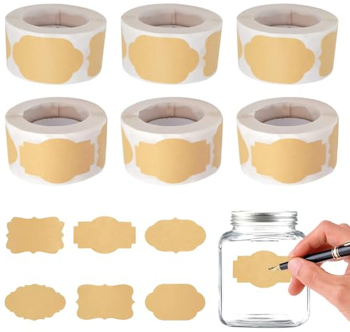 Etiketten Marmeladengläser, Klebeetiketten Aufkleber Marmeladengläser | 6 Rollen Geschenkaufkleber zum Beschriften Klebeetiketten zum Beschriften für Flasche