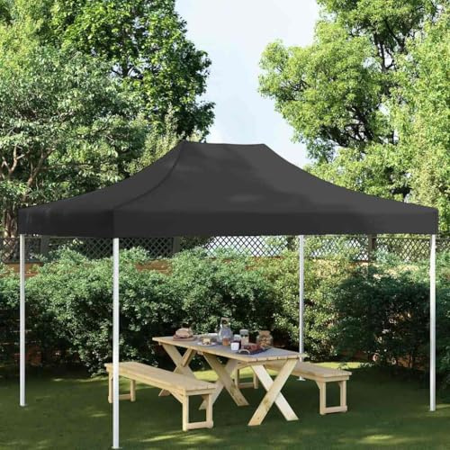 Kaloriko Partyzelt-Dach Ersatzdach 4,5x3 m Schwarz aus 600D Oxfordgewebe mit PVC-Beschichtung UV- und wasserbeständige Pavillonplane für Gartenpavillon Balkon Terrasse Regenschutz