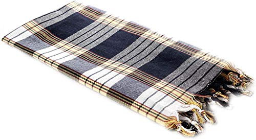 Carenesse Hamamtuch Classic 80 x 170 cm I Hamam Handtuch 100% Baumwolle I Saugfähiges & schnell trocknendes Pestemal/Fouta schwarz kariert I Hamam Strandtuch/Saunahandtuch mit kleinem Packmaß