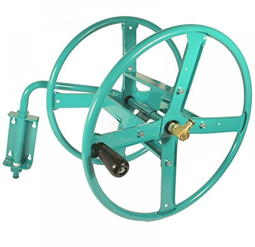 Wall Mounted Steel Hose Reel Kit Stores 75m of 1/2 Garden Hose