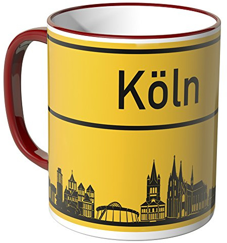 WANDKINGS® Tasse, Skyline Köln - ROT