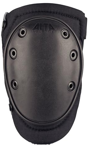ALTA 50453.00 AltaFLEX Gel Knee Protector Pad, Black Cordura Nylon Fabric, AltaLOK Fastening, Flexible Cap, Long, Black