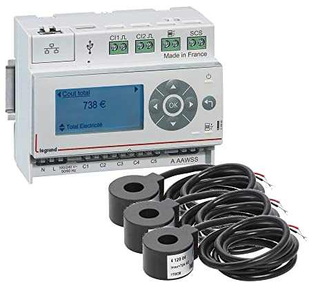 Legrand - Eco compteur de consommation pour mesure des énergies + 3 tores