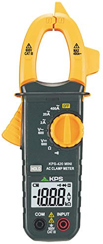 KPS-PA420 Pinza Amperometrica Digitale - Display 2000 Punti, Apertura 28mm, Tensione AC/DC 600V, Corrente AC 400A, Resistenza 2KΩ, Test Continuità & Diodi - CAT III 600V