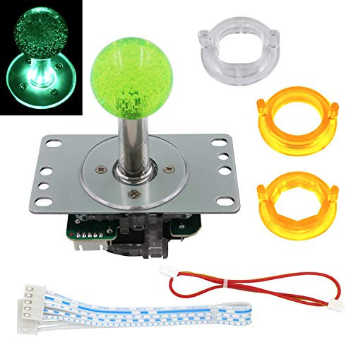 SJ@JX Arcade LED Joystick SANWA Style Fight Game Joystick LED Stick Retro Joy Circular Octagonal Limiter for Retro Pie Raspberry Pi MAME Jamma