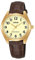 Lorus Ladies Easy Reader Gold Case Brown Leather Strap Watch