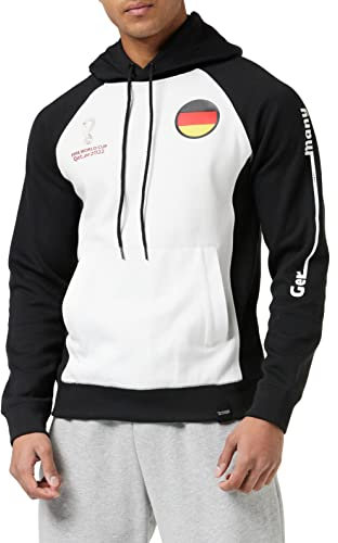 FIFA Sweat à Capuche Officiel Coupe du Monde 2022, Blanc/Noir, M Homme
