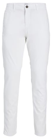 Jack & Jones JPSTMARCO JJBOWIE Noos Pantalon Chino, Blanc, 32W x 32L Homme
