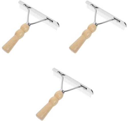 Balacoo 3 Pcs Undercoat Rake for Dogs - Pet Horse Hair Comb, Horse Brush Steel Comb for Hair, Pet Grooming Brush Set, Long Haired Grooming Tool Set for Large Dog Cat